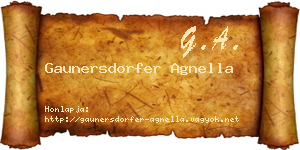 Gaunersdorfer Agnella névjegykártya